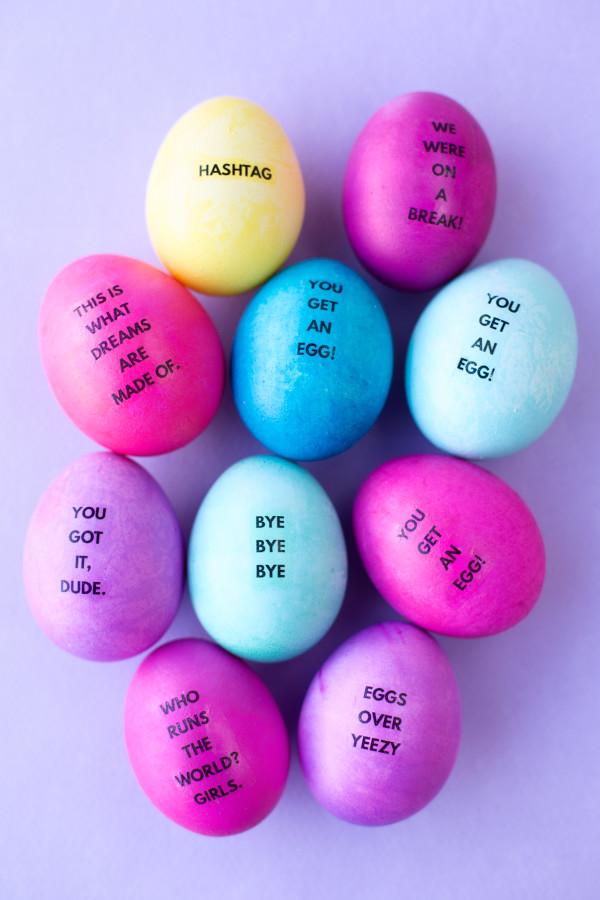 diy calligraphy easter eggs decoration