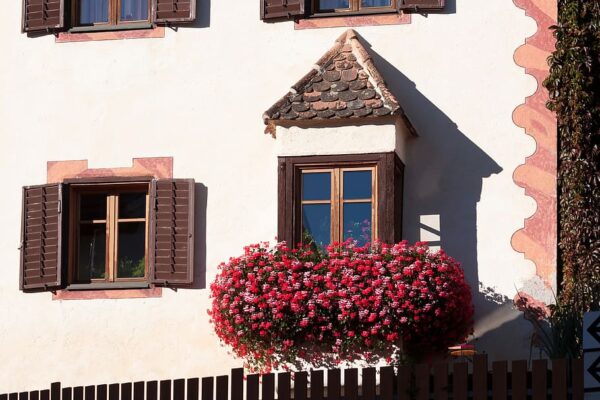 balcony with flowers