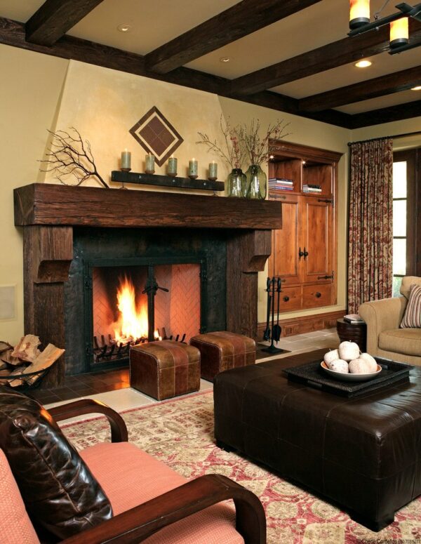 wood fireplace surround designs