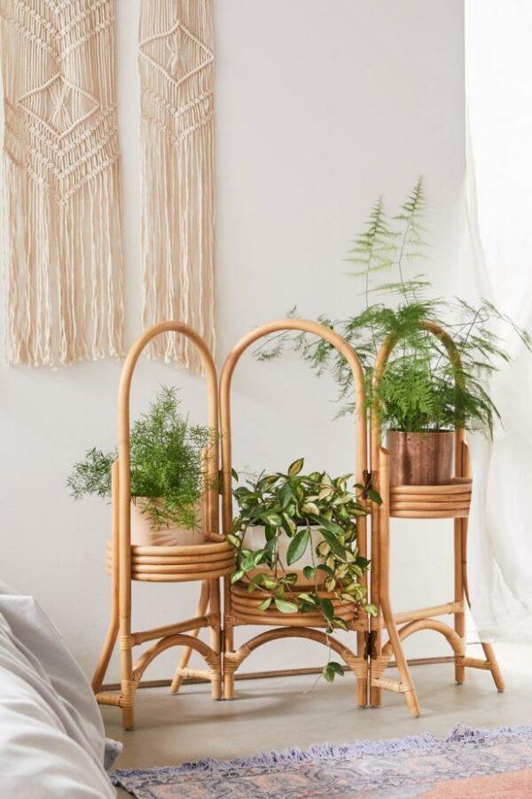 rattan plant stand