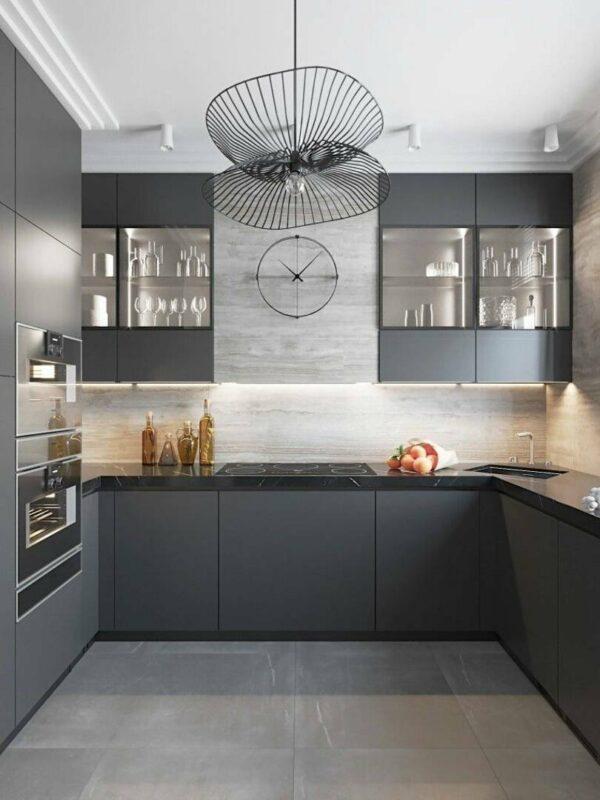 modern dark grey kitchen