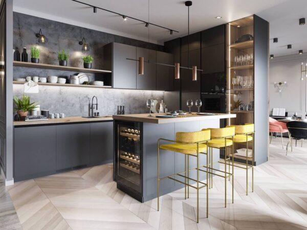 modern grey kitchen designs