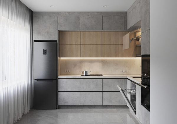 modern kitchen built in appliances