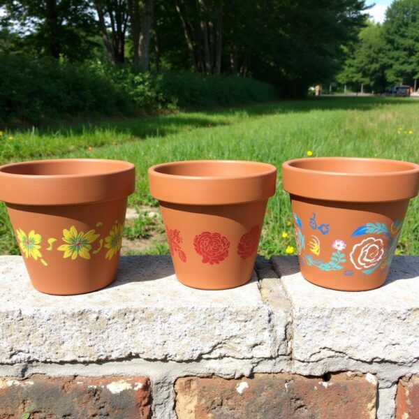 flower pot painting simple ideas 