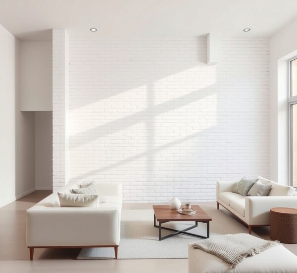 exposed brick accent wall living room