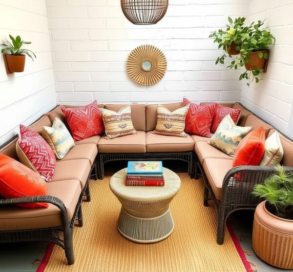 boho outdoor space patio