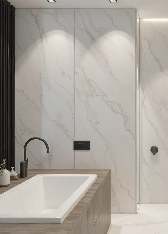 stone walled bathroom